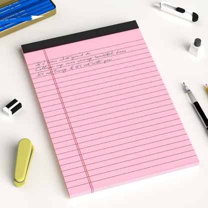 5-Pack Small Note Pads 5 x 8 Inches – College Ruled Legal Pads, Perforated Writing Pads | Color Notepads for School, Office, Study & Everyday Notes