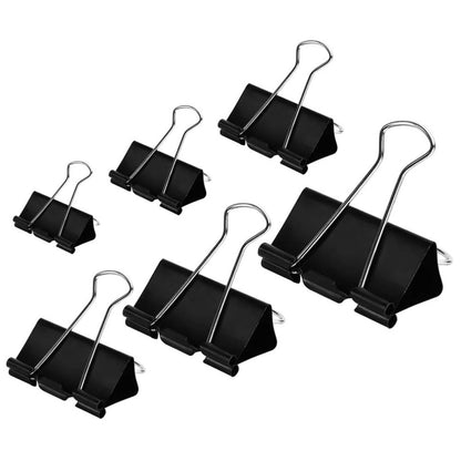 STELIN Binder Clips Paper Clamps, Assorted Sizes, 100 Count – Black, 6 Sizes in One Pack