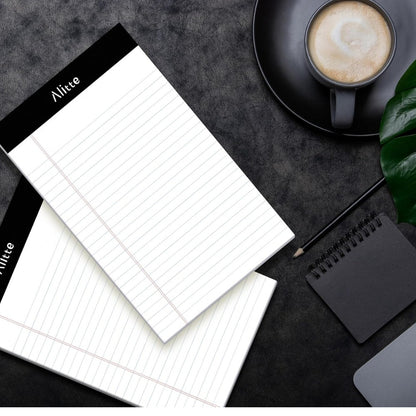 Alitte Legal Notepads 5x8, Pack of 12 – Perforated Narrow Ruled Writing Pads, Premium Thick Paper, No Ink Bleeding, Blank Legal Pads for Home & Office